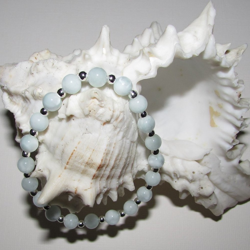 Natural Green Angelite Gemstone Bracelet